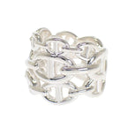 Hermes Chaine D'ancre Stamp Ring 925 Sterling Silver — view 2