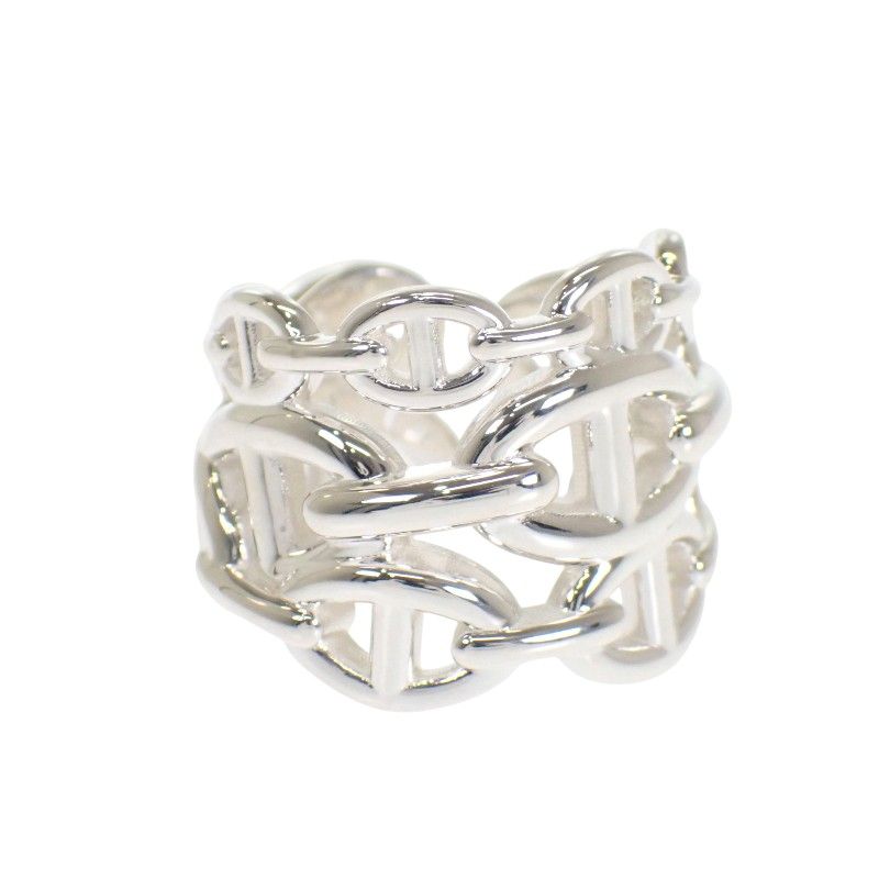 Hermes Chaine D'ancre Stamp Ring 925 Sterling Silver