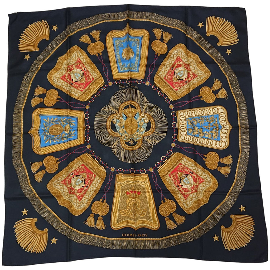 Hermes Carre 90 Poste et Cavalerie Silk Scarf