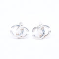 Chanel Vintage CC Logo Earrings 01 Metal Silver