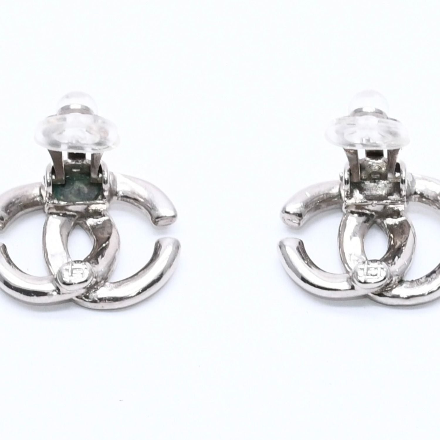 Chanel Earrings CC Logo 01 Silver Metal — view 6