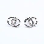 Chanel Earrings CC Logo 01 Silver Metal