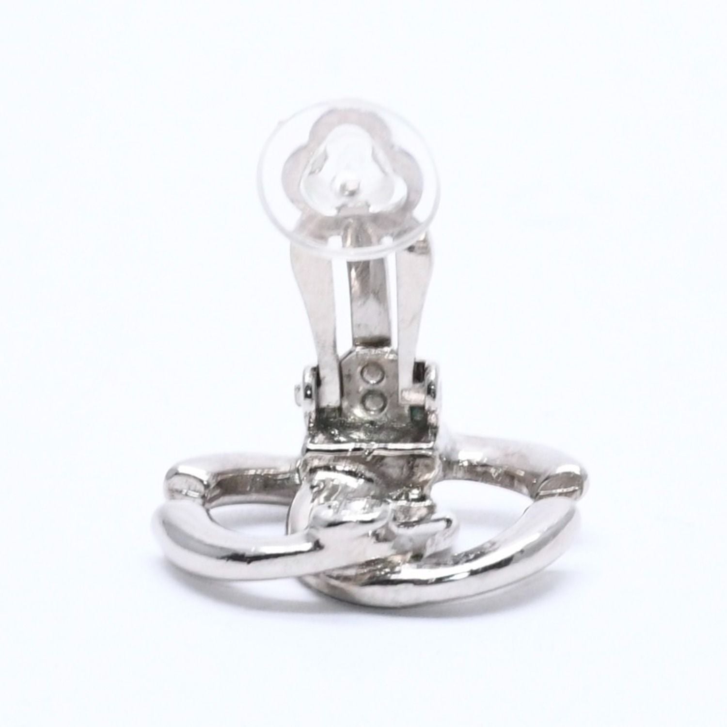 Chanel Earrings CC Logo 01 Silver Metal — view 5