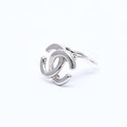 Chanel Earrings CC Logo 01 Silver Metal — view 2