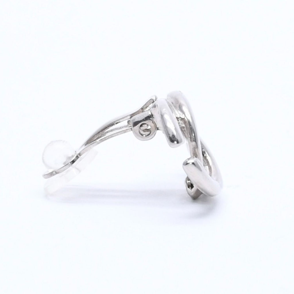 Chanel Earrings CC Logo 01 Silver Metal — view 4