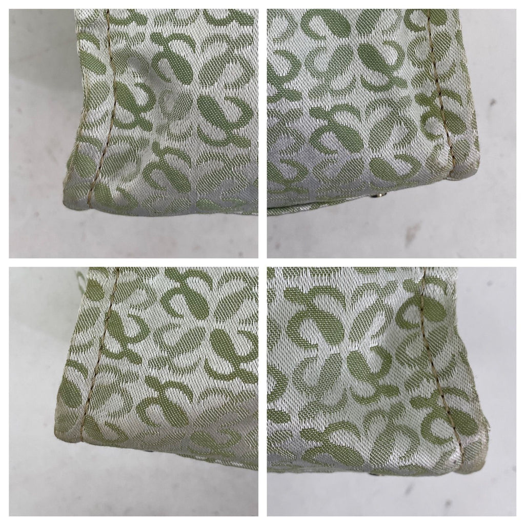 Loewe Tote Bag Anagram All Over Pattern Monogram Leather Canvas Green — view 6