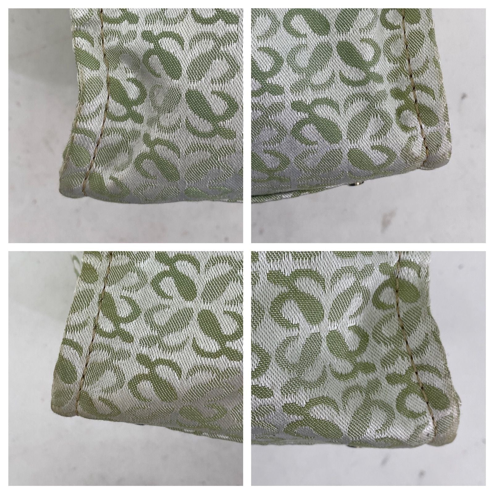 Loewe Tote Bag Anagram All Over Pattern Monogram Leather Canvas Green — view 6