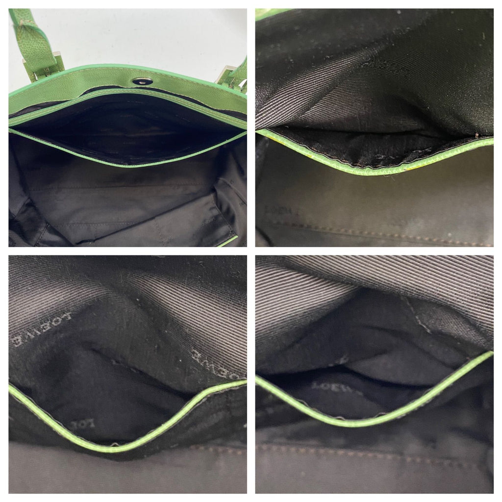 Loewe Tote Bag Anagram All Over Pattern Monogram Leather Canvas Green — view 8