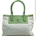 Loewe Tote Bag Anagram All Over Pattern Monogram Leather Canvas Green