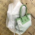 Loewe Tote Bag Anagram All Over Pattern Monogram Leather Canvas Green — view 3