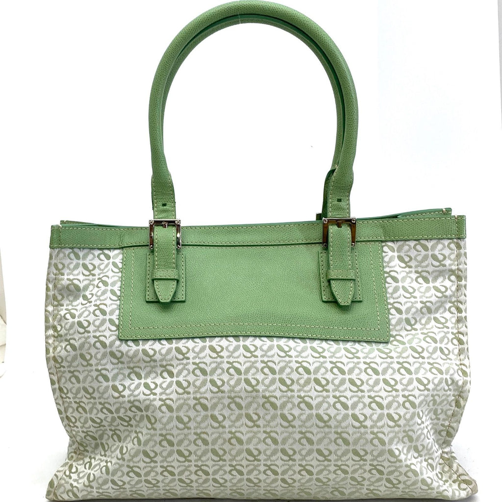 Loewe Tote Bag Anagram All Over Pattern Monogram Leather Canvas Green — view 2
