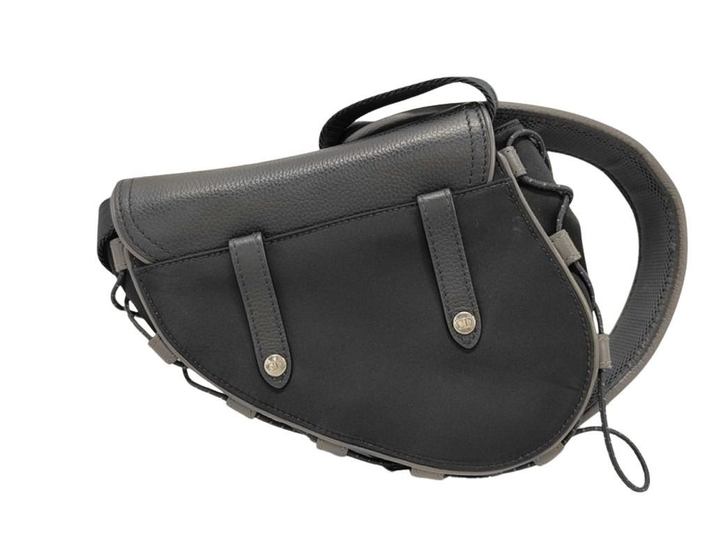 Dior Shoulder Bag Sacai Saddle Black Nylon Leather — view 2