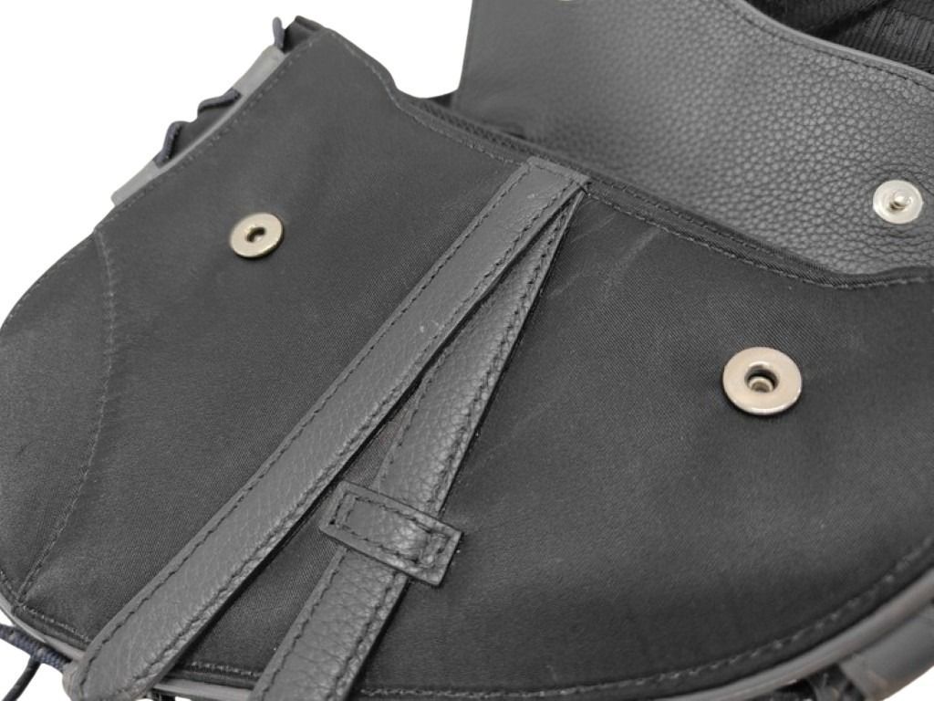 Dior Shoulder Bag Sacai Saddle Black Nylon Leather — view 8