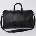 Louis Vuitton Keepall Bandouliere 45 Monogram Eclipse Canvas Black Leather