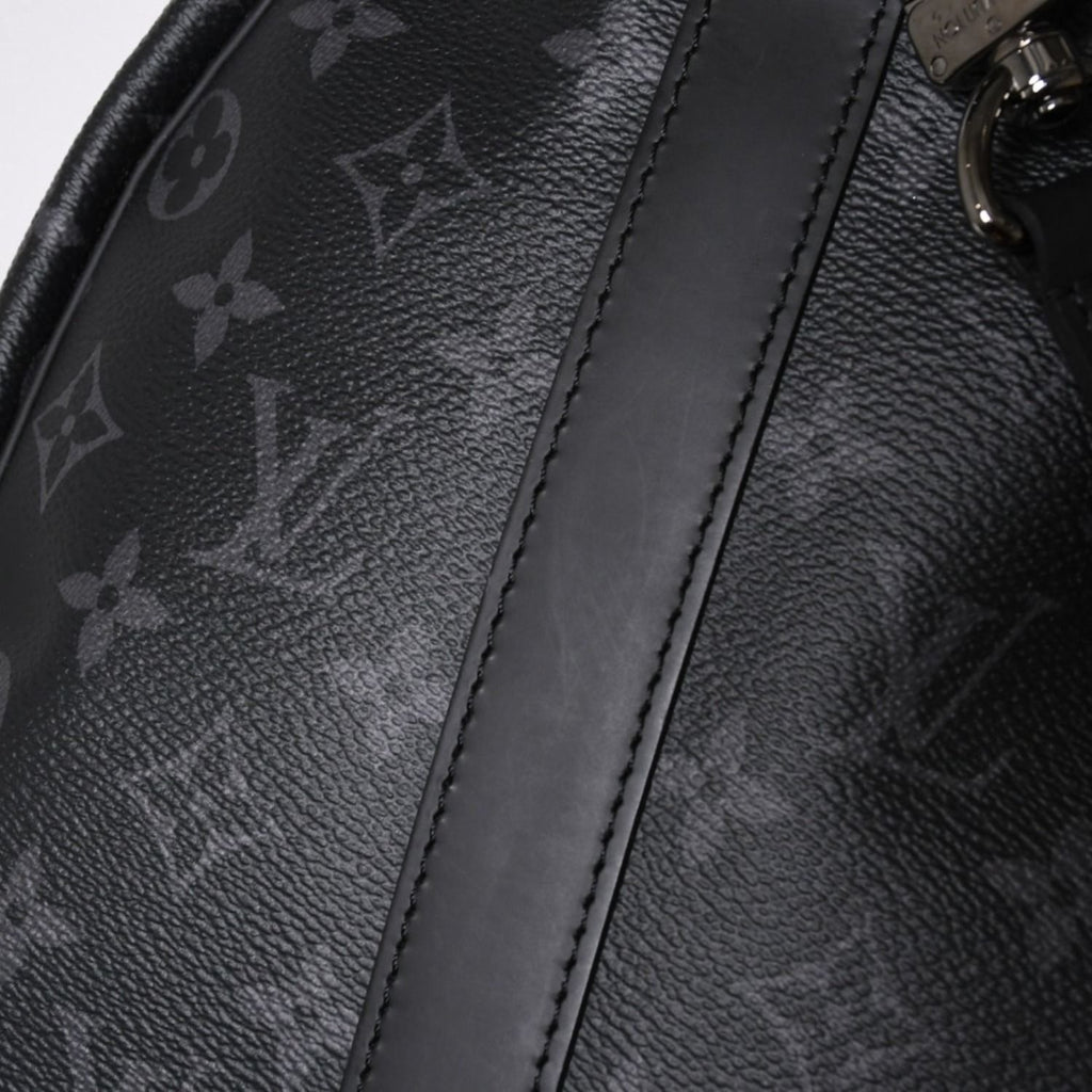 Louis Vuitton Keepall Bandouliere 45 Monogram Eclipse Canvas Black Leather — view 8