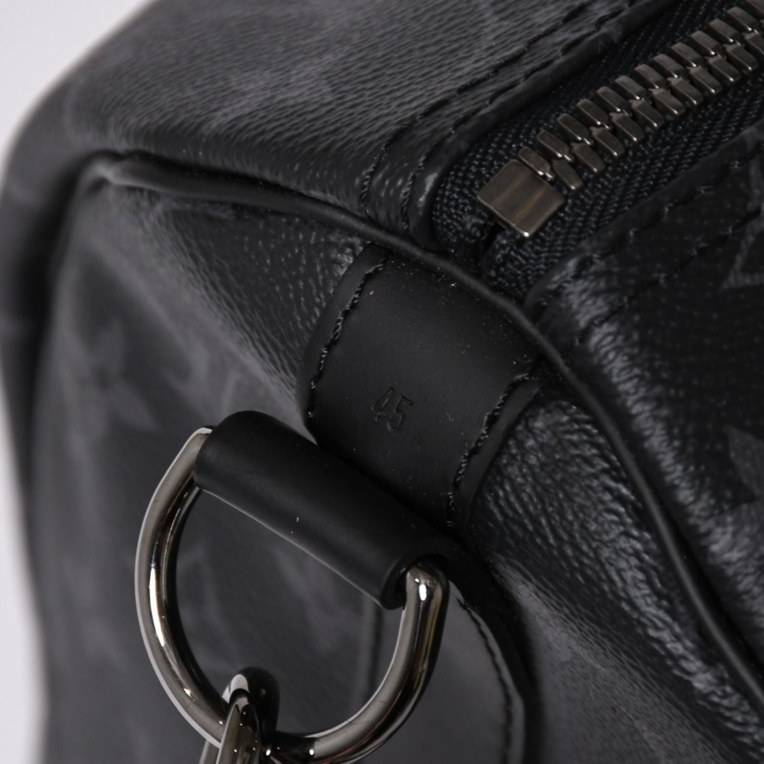 Louis Vuitton Keepall Bandouliere 45 Monogram Eclipse Canvas Black Leather — view 6