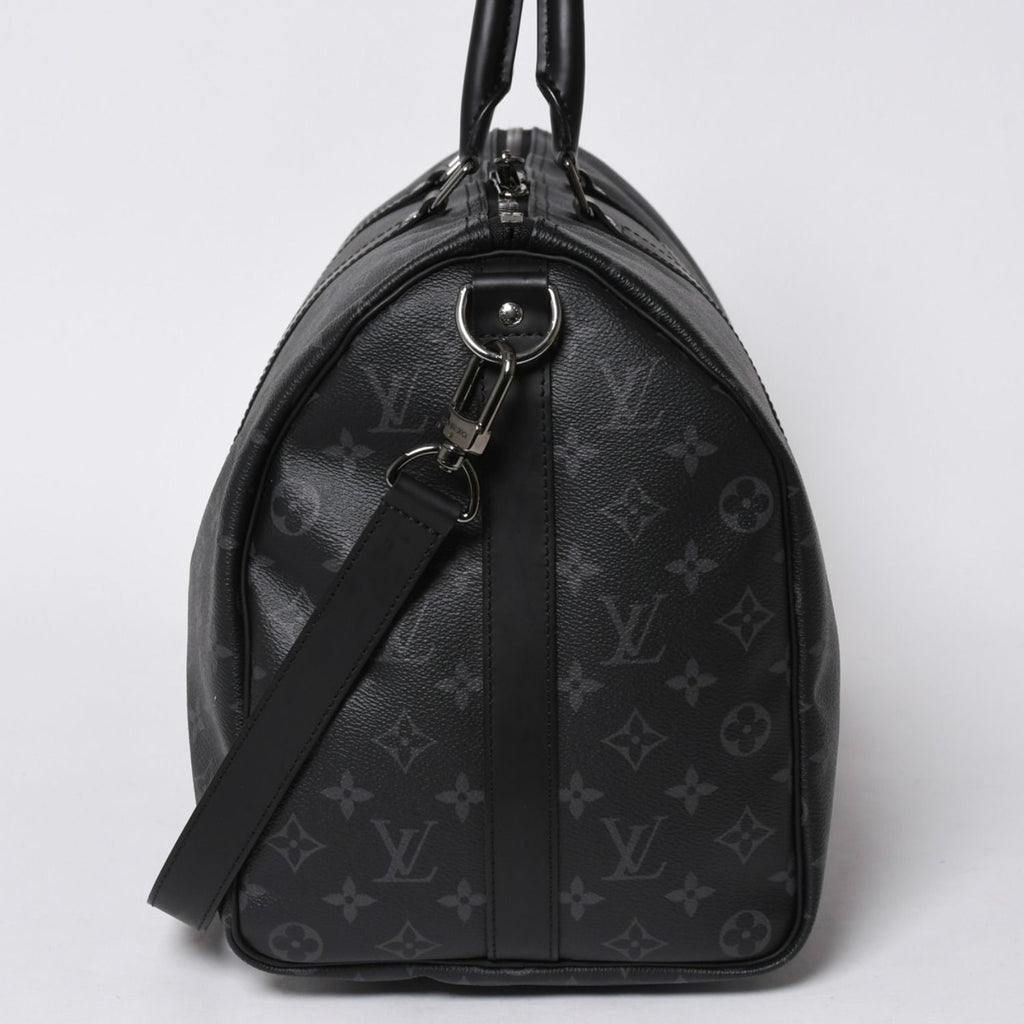 Louis Vuitton Keepall Bandouliere 45 Monogram Eclipse Canvas Black Leather — view 4