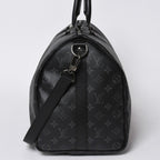 Louis Vuitton Keepall Bandouliere 45 Monogram Eclipse Canvas Black Leather — view 4