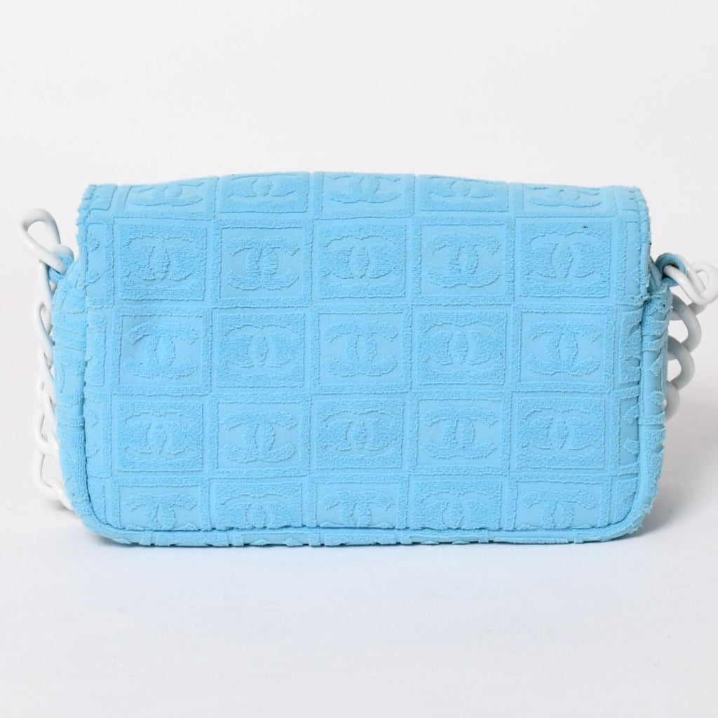 Chanel Sports Line Plastic Chain Shoulder Bag CC Logo Pile Blue White Choco — view 2