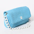 Chanel Sports Line Plastic Chain Shoulder Bag CC Logo Pile Blue White Choco — view 3