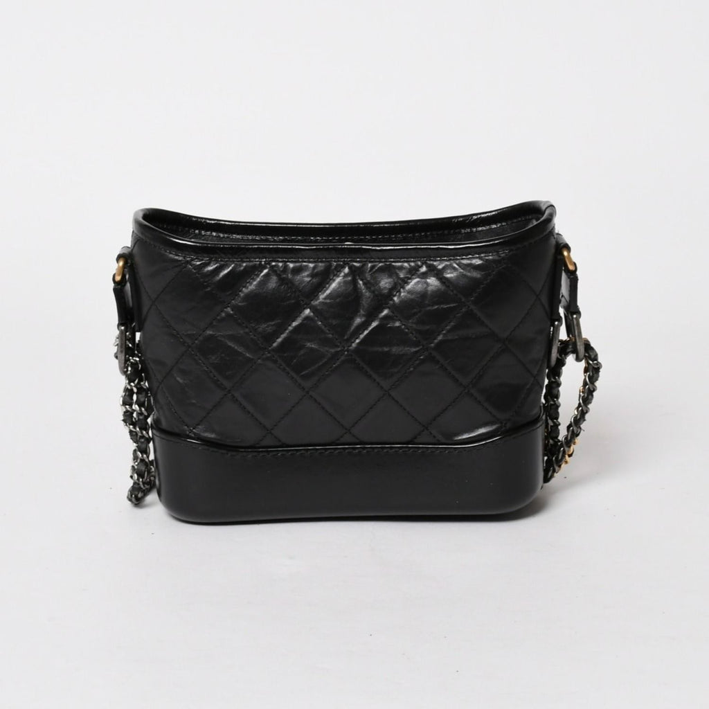 Chanel Gabrielle Shoulder Bag Chain Leather Black Gold — view 2