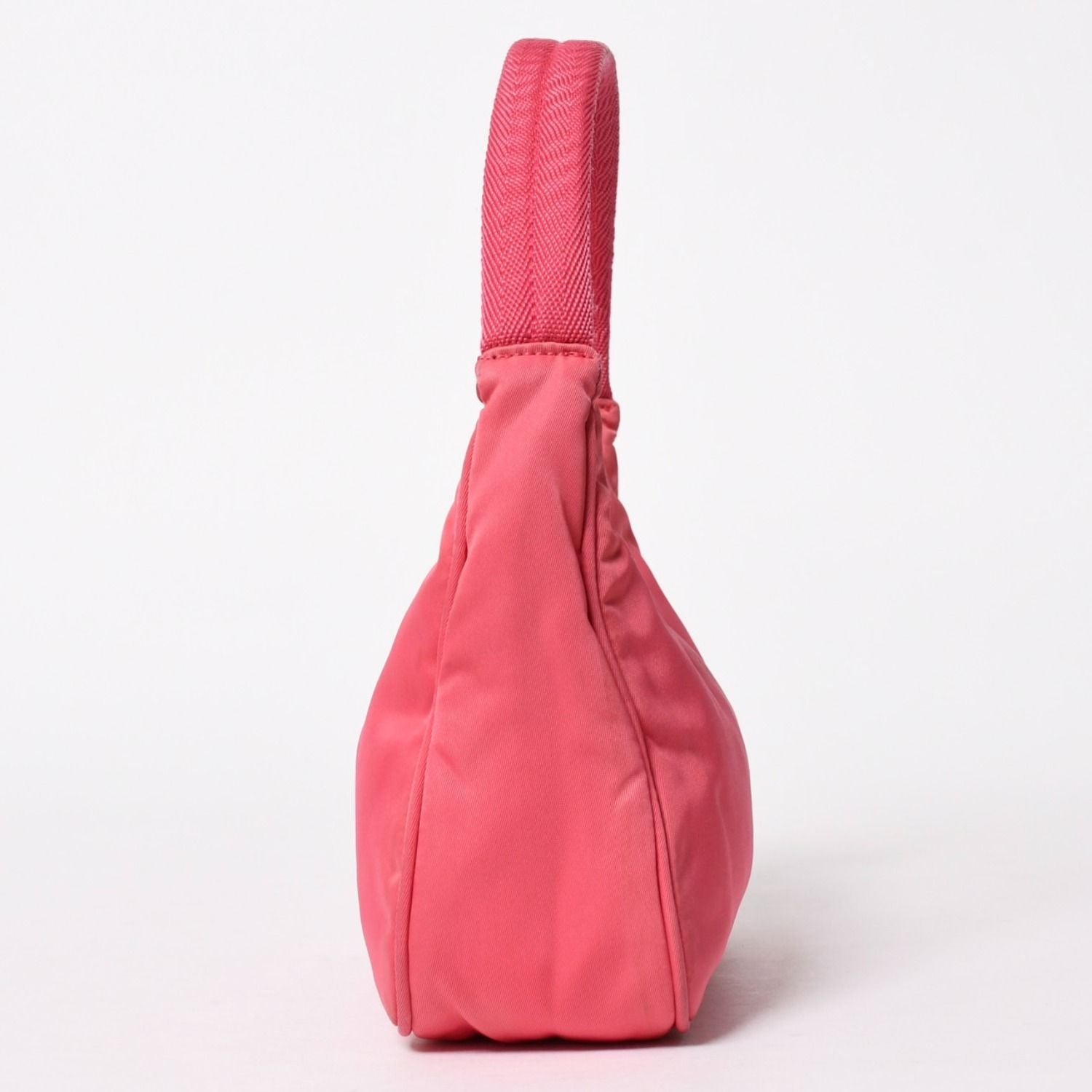 Prada Tessuto Nylon Mini Andbag Hobo Pouch Triangle Logo Pink Silver — view 4