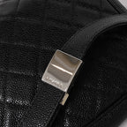 Chanel Shoulder Bag CC Logo Caviar Leather Black Silver — view 6