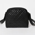 Chanel Shoulder Bag CC Logo Caviar Leather Black Silver — view 2