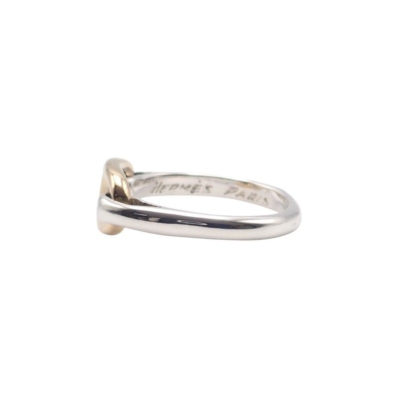 Hermes Chaine D'ancre Vintage Ring 18k Yellow Gold 925 Sterling Silver with — view 3