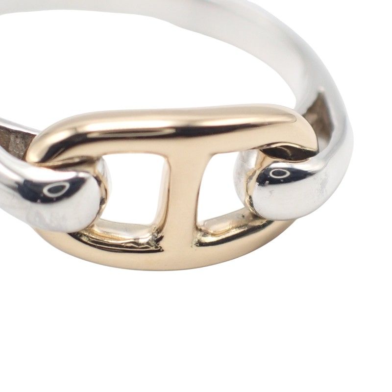Hermes Chaine D'ancre Vintage Ring 18k Yellow Gold 925 Sterling Silver with — view 6