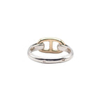 Hermes Chaine D'ancre Vintage Ring 18k Yellow Gold 925 Sterling Silver with — view 4