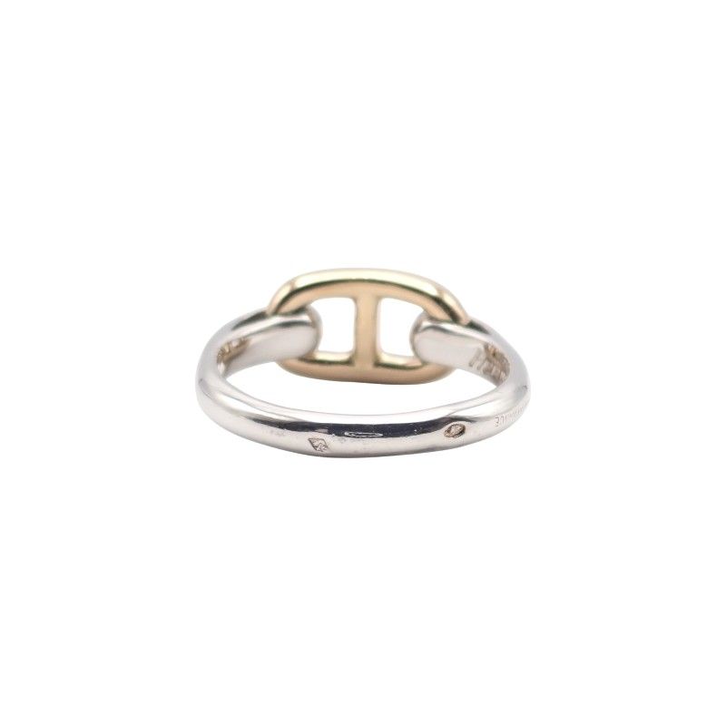 Hermes Chaine D'ancre Vintage Ring 18k Yellow Gold 925 Sterling Silver with — view 4