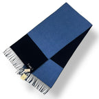 Hermes Cashmere Scarf Casaque Bicolor Black Blue — view 2
