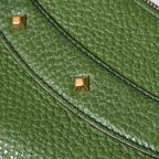 Gucci Bamboo Anita Hobo Handbag Leather Studs Green Gold — view 8