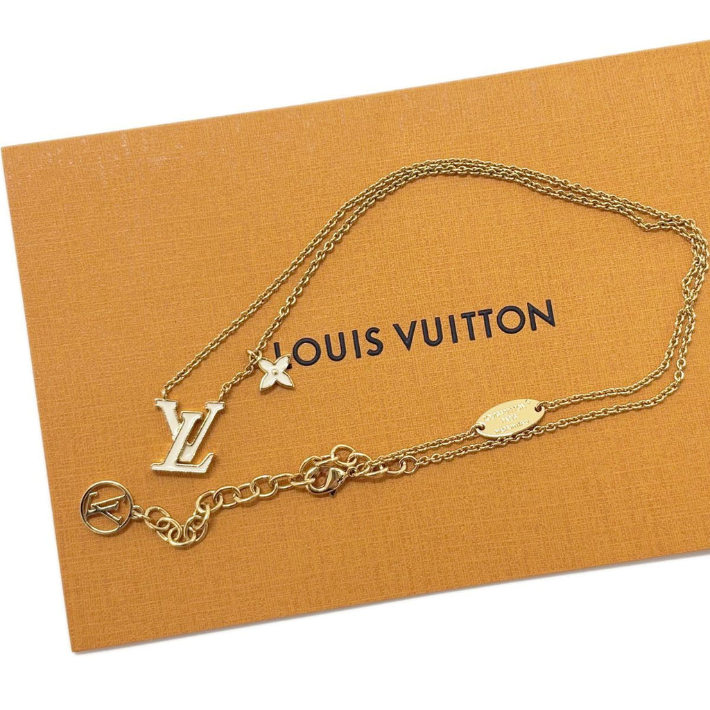 Louis Vuitton Pendant Logo LV Iconic Enamel Gold White — view 2