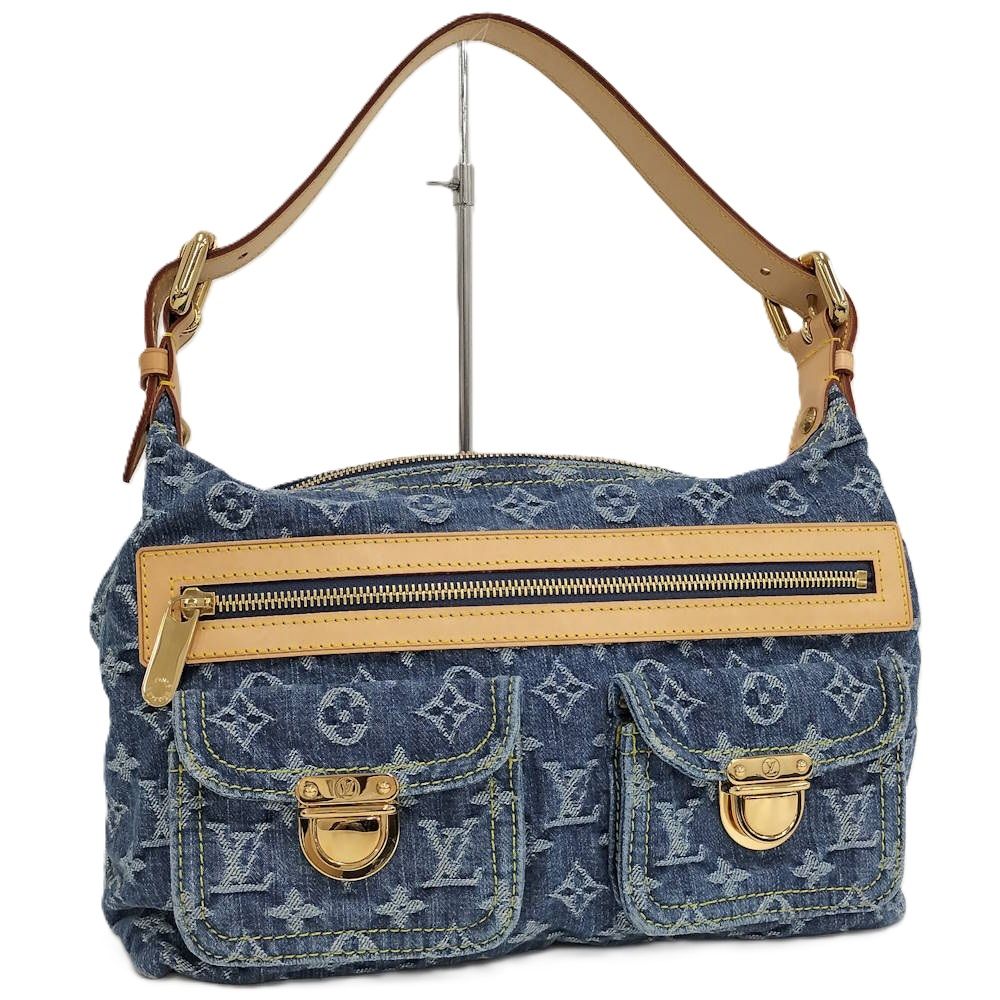 Louis Vuitton Buggy PM Handbag Monogram Denim Blue