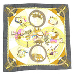Hermes Carre 90 Scarf Circus 100% Silk Gray Xmulticolor