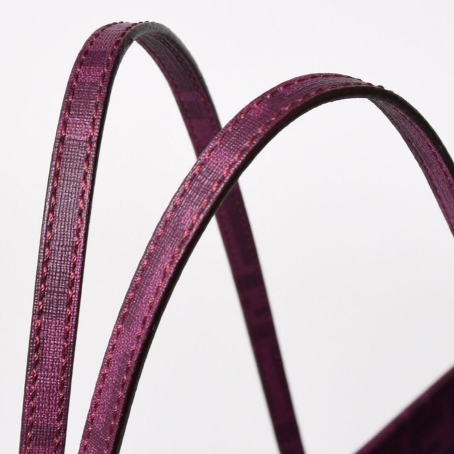 Fendi Tote Bag Purple White Floral Pattern Zucca Canvas — view 5