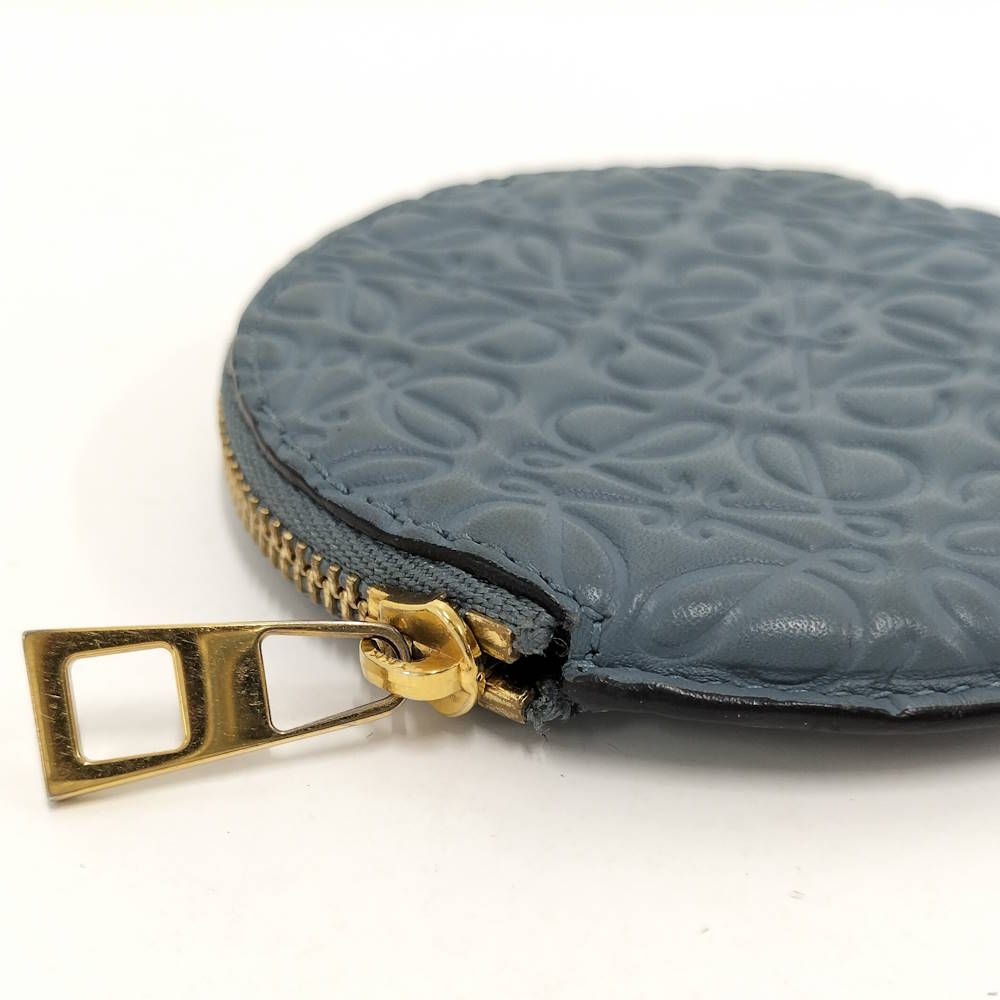 Loewe Repeat Anagram Coin Case Leather Blue — view 4