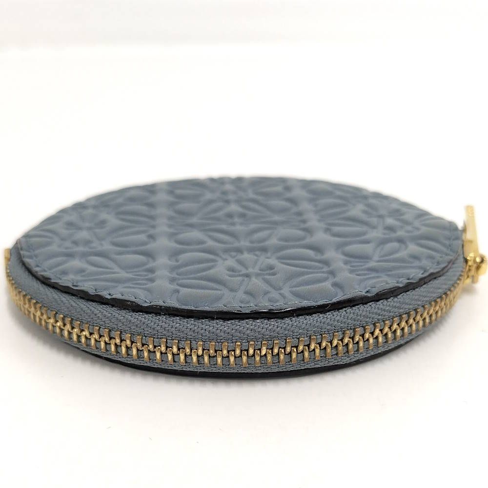 Loewe Repeat Anagram Coin Case Leather Blue — view 5