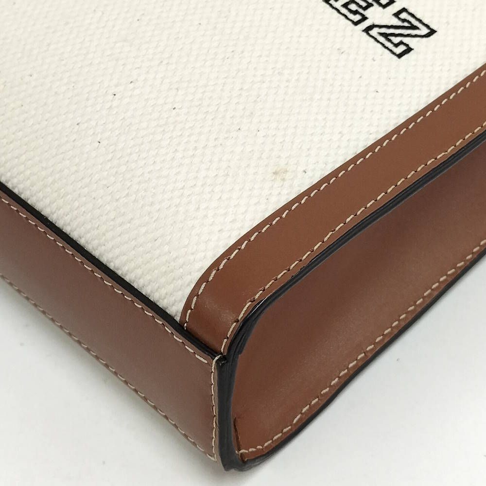 Celine Mini Vertical Cover 2-Way Shoulder Bag Canvas Leather Ivory — view 3