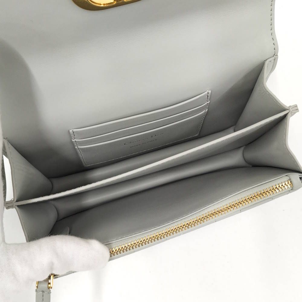 Dior Miscaro Mini Bag Macro Cannage Lambskin Light Gray — view 8