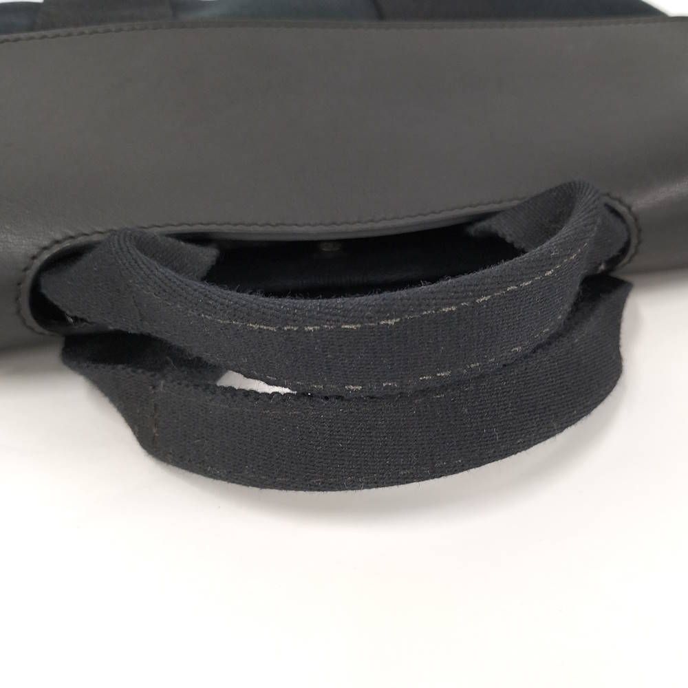 Hermes Valparaiso Handbag Leather Canvas Black — view 4