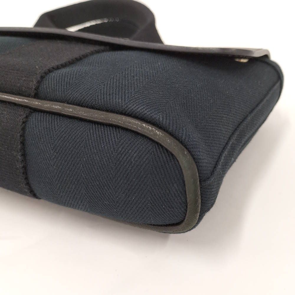 Hermes Valparaiso Handbag Leather Canvas Black — view 3