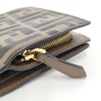 Fendi Compact Wallet F's Leather Khaki — view 6