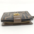 Fendi Compact Wallet F's Leather Khaki — view 5