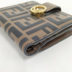 Fendi Compact Wallet F's Leather Khaki — view 4