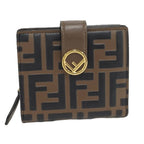 Fendi Compact Wallet F's Leather Khaki