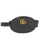 Gucci GG Marmont Waist Pouch Black Leather