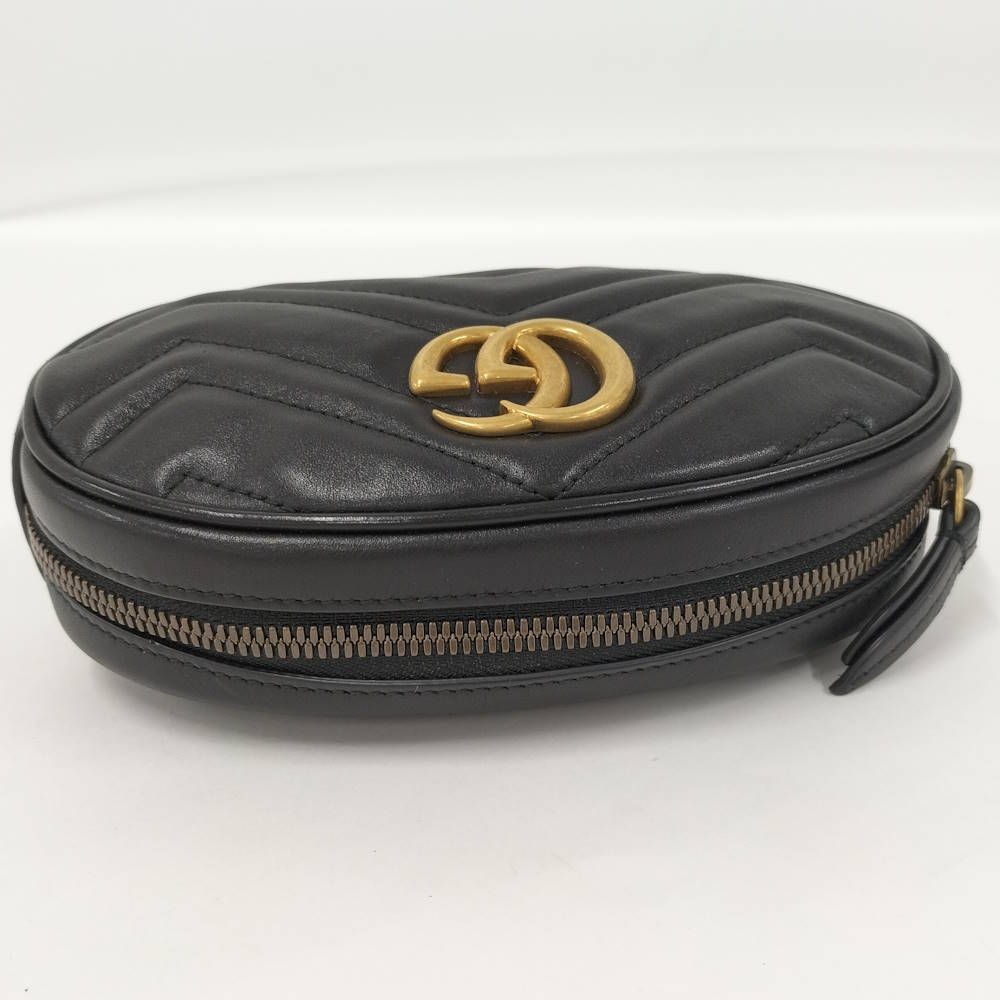 Gucci GG Marmont Waist Pouch Black Leather — view 6